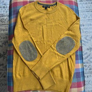 Banana Republic Italian Yarn Wool Crewneck Sweater with Elbow Patches